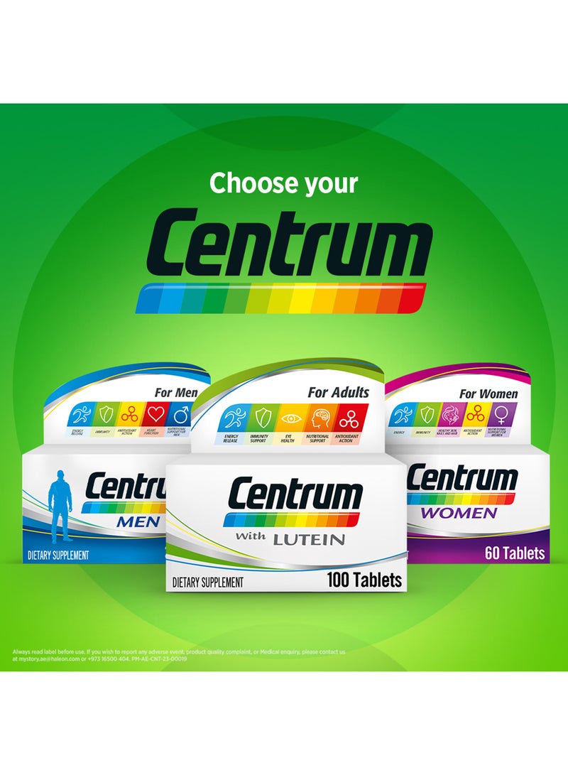 Centrum - A to Zinc supplements for Adults with Vitamin B, C, D, Minerals, Nutrients and Trace Elements, 100 tablets - Image 1