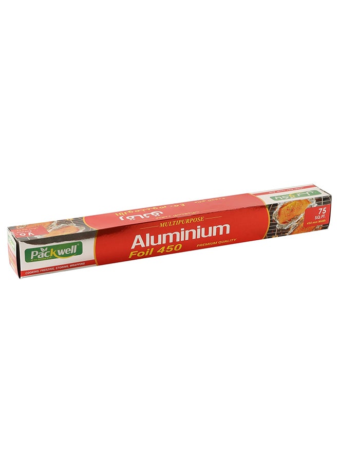 packwell Packwell Aluminum Foil Heavy Duty, 45 cm Size 450 mm, 75 SQF 1 Roll BPA Free Anti-Bacterial Anti-Fungal silver  - Image 1