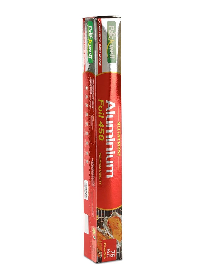 packwell Packwell Aluminum Foil Heavy Duty, 45 cm Size 450 mm, 75 SQF 1 Roll BPA Free Anti-Bacterial Anti-Fungal silver  - Image 2