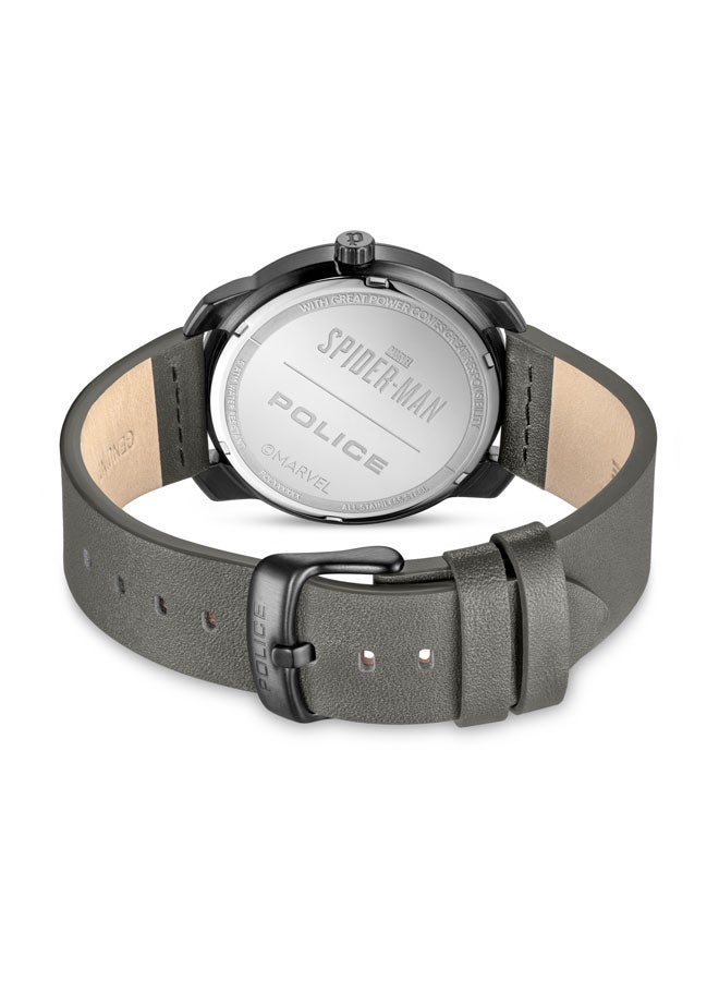 بوليس Men's Superhero Edition Men's 44mm Watch with Black Dial & Black Leather Strap  - Image 3