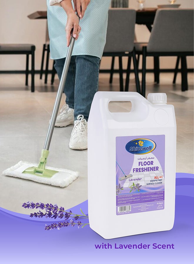 packwell Shinewell Floor Cleaner Disinfectant 5 liter Floor Cleaner Liquid, Lavender Fragrance All Purpose Cleaner Purple  - Image 3