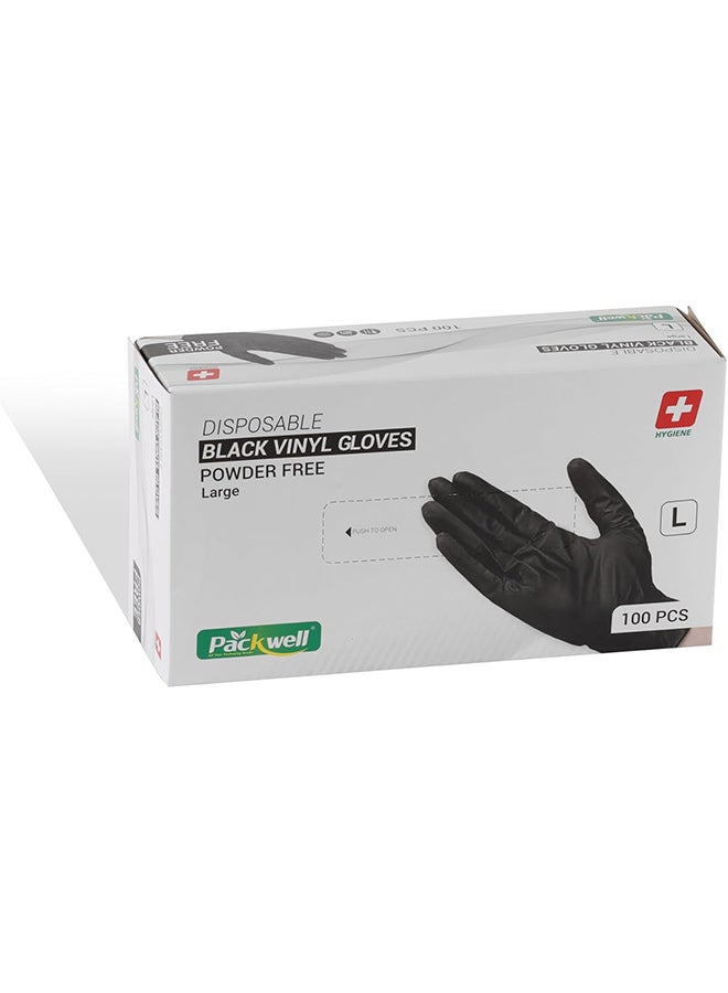 باكويل قفازات باكويل الفينيل زرقاء خالية من البودرة كبيرة 100 قطعة - Image 1