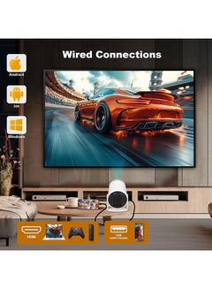 Wownect HY300 PRO Mini Portable Projector [Android 13] 150 ANSI Support 4K 1080P Dual-Band WIFI6 5G 5.2 B.T [Auto Keystone] 180° Rotation Projector 87PRO white  - Image 4