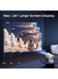 Wownect Mini Projector [Android 11.0] 200 ANSI Lumens with 5G WiFi and Bluetooth 5.2, Full HD 1080P Supported 4k Video Projector, 180° Angle Projector 104AN white  - Image 2
