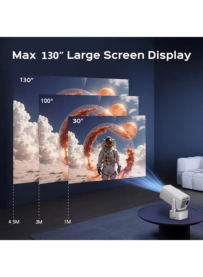 Wownect - Mini Projector [Android 11.0] 200 ANSI Lumens with 5G WiFi and Bluetooth 5.2, Full HD 1080P Supported 4k Video Projector, 180° Angle Projector 104AN white - Image 1
