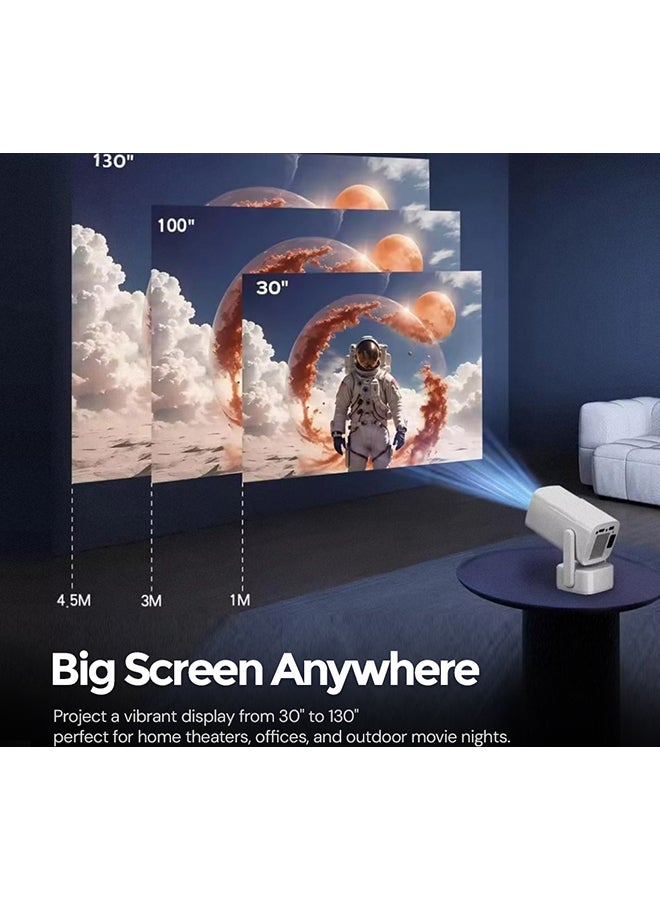 Wownect Mini Projector [Android 11.0] 200 ANSI Lumens with 5G WiFi and Bluetooth 5.2, Full HD 1080P Supported 4k Video Projector, 180° Angle Projector 104AN white  - Image 5