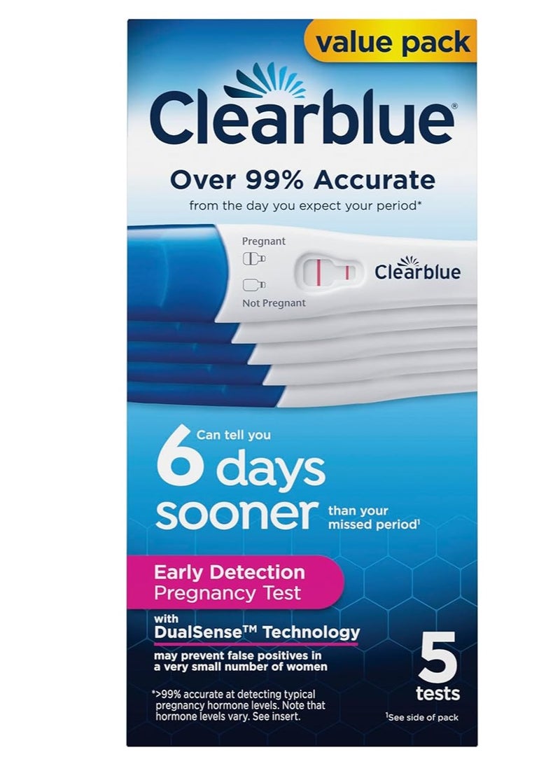 Clearblue - Early Detection Pregnancy Test, 5 Ct - Image 1