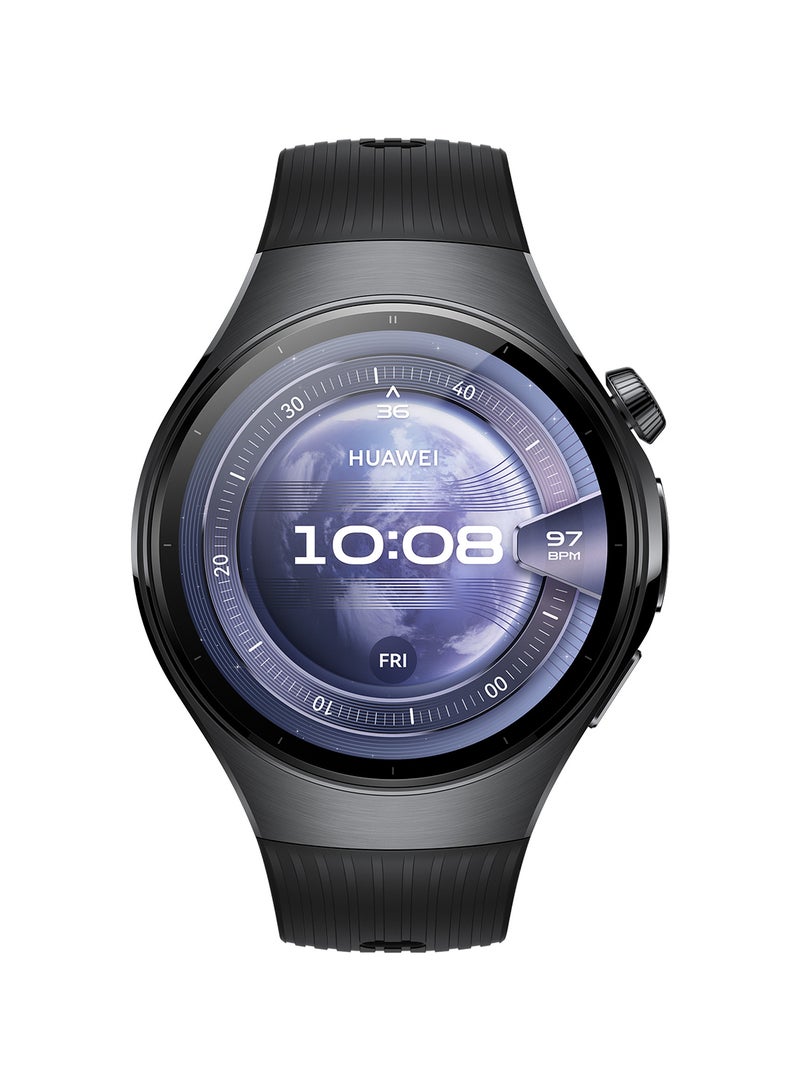 HUAWEI - WATCH 5 46mm Smartwatch, Multi-sensing X-TAP technology, Real-Time Fingertip Blood Oxygen, Health Glance, eSIM, Two Battery Modes, iOS And Android + Free FreeBuds 6i - Black - Image 1