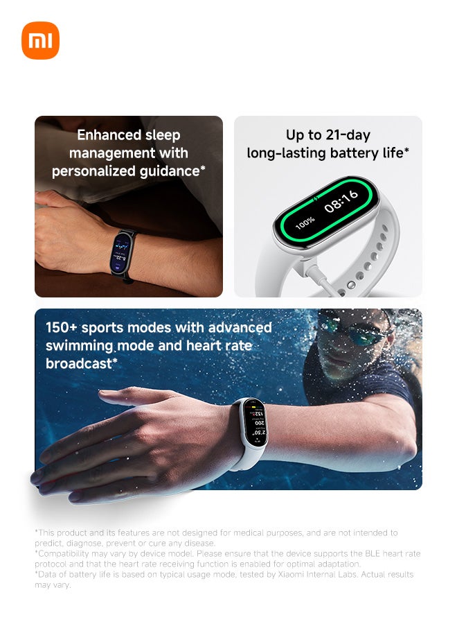 Xiaomi Smart Band 10 | 1.72'' AMOLED Display | Touchscreen, Multisport Tracker, Activity Tracker, Heart Rate Monitor | Upto 21 Days Battery Life Midnight Black - Image 5