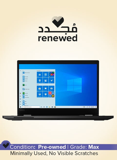 Renewed - Thinkpad L13 Laptop With 13.3-Inch FHD Display, Core i5-10210u Processor/10th Gen/Dual Core/16GB RAM/256GB SSD/Intel UHD Graphics/Windows 10 Pro English BLACK