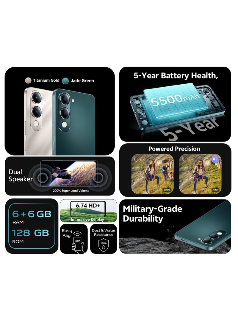 vivo Y29s AI 5G (Jade Green 6+6GB RAM, 128GB) 5500mAh| 50MP Camera | 6.74 HD+ Display| IP64, SGS Military-Grade | Dual Speakers | Online Exclusive Bundle:TWS Earbuds & 24M Warranty - Middle East Version  - Image 2