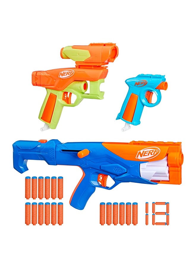 NERF Nerf N Series Gear Up Pack, 3X Blasters, 18 Nerf N1 Darts Compatible Only with Nerf N Series Blasters, Kids Gifts, Outdoor Games, Ages 8+  - Image 1