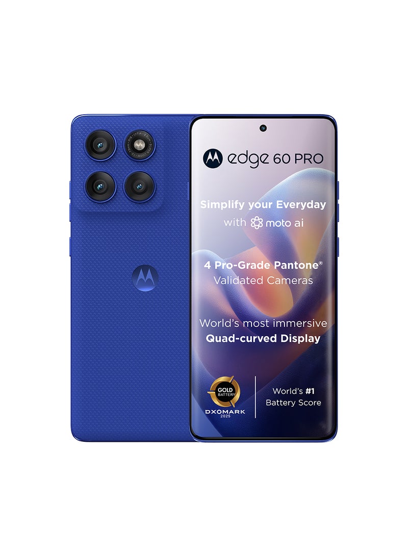 Motorola Edge 60 Pro 5G Dual SIM PANTONE Dazzling Blue 12GB RAM 512GB - Middle East Version - Image 1
