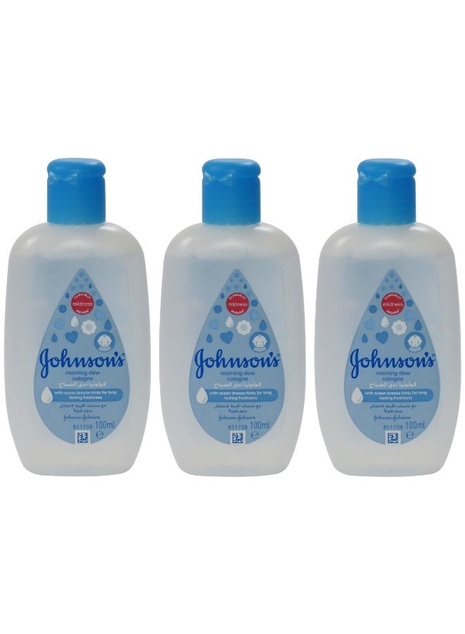 Johnson's 3 Pcs Morning Dew Cologne 100Ml - Image 1