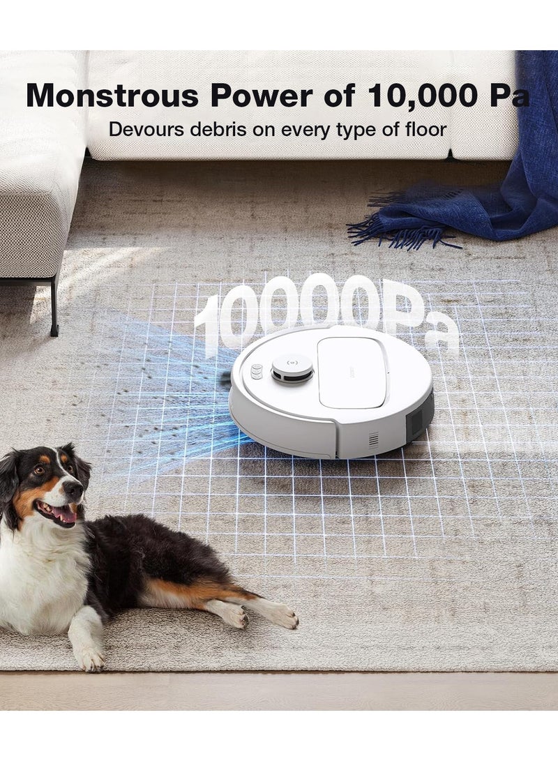 إيكوفاكس Deebot N30 Pro Omni Robot Vacuum Cleaner with Mop Function, 10,000 Pa Suction Power, ZeroTangle 2.0 Technology, TruEdg Edge Cleaning, 60°C Hot Water Mop Cleaning, Hot Air Drying 3.5 L 60 W YDLX11-1 White - Image 4