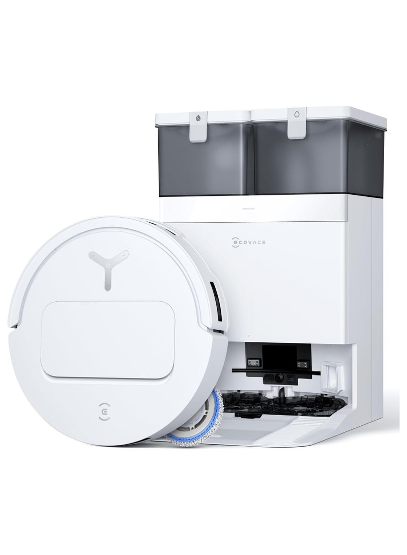 ecovacs 15,000 Pa Deebot T50 Pro Omni Robot Vacuum Cleaner with all in 1 Station, Extended Side Brush and Mop, Auto Mop Wash with 75°C Hot Water, Ultra Thin 81 mm 4 L 55 W T50 PRO White  - Image 1