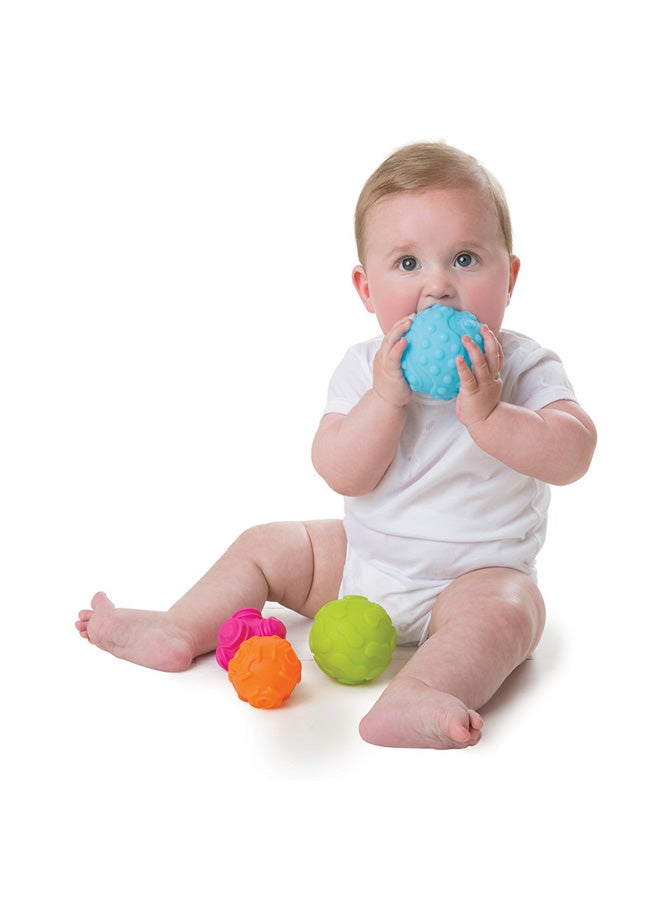 playgro Sensory Balls Toy Set - 6 Soft Balls, Textured & Colorful for Fine & Gross Motor Skills Development - BPA-Free - Washable - Infant Sensory Play - French, Spanish, Dutch, Multicolor  - Image 1