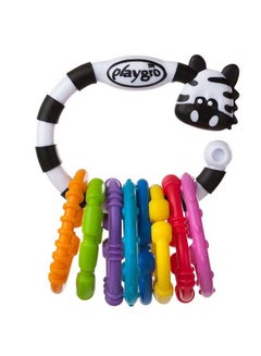 Zebra Links Baby Toy for On-the-Go Fun, Teething Rings, Colorful Chain, Versatile Attachment to Prams, Strollers, Car Seat, Bouncers, For 3+ M Babies - Cognitive Skills Development, Multicolor