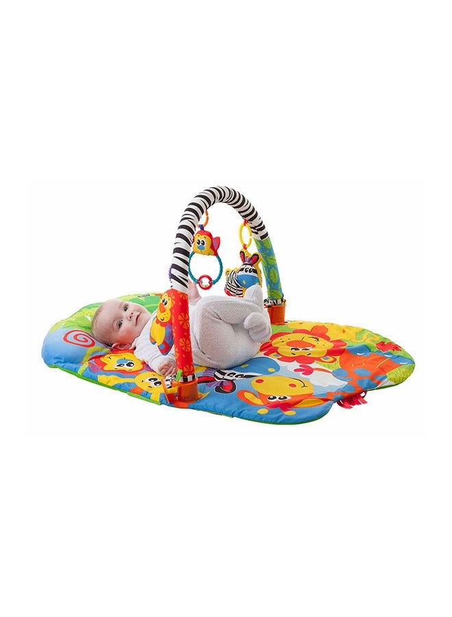 playgro - Safari Super Gym - 5-in-1 Baby Play Mat for Developmental Activities - Interactive, Comfortable & Versatile Playmat for Infants 0-6 Months, Multicolour - Image 1