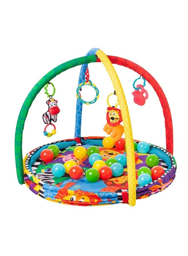 playgro Ball Playnest Activity Gym, 5-in-1 Baby Play Gym with Colourful Balls & Hanging Toys, Stimulating Baby's Senses, Detachable Mirror & Teether, Ideal for Newborns & Infants, Multicolor - Image 3