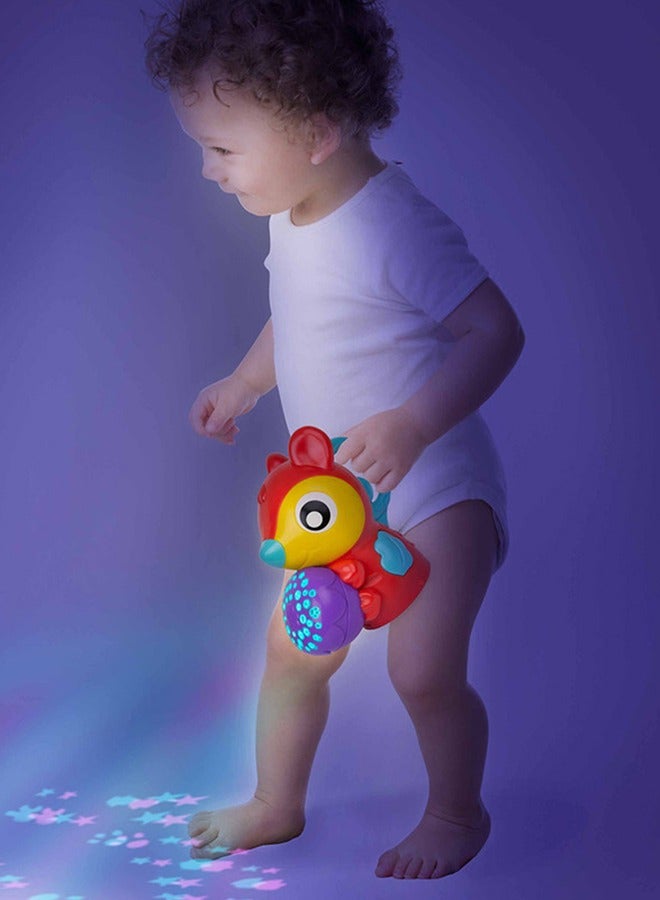 playgro Woodlands Activity Gym with Music & Lights Projector Soft Padded Play Mat, Movable Colourful Hanging Figures, Integrated Teether, Machine Washable, Stimulates Senses & Motor Skills, Multicolor  - Image 4