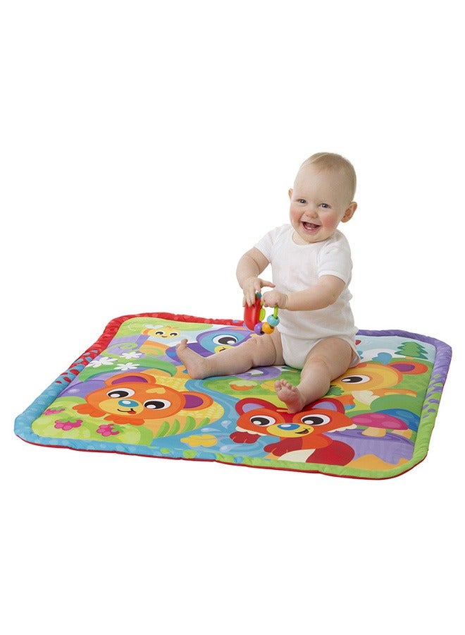 playgro Woodlands Activity Gym with Music & Lights Projector Soft Padded Play Mat, Movable Colourful Hanging Figures, Integrated Teether, Machine Washable, Stimulates Senses & Motor Skills, Multicolor  - Image 2