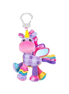 playgro Activity Friend Stella Unicorn - Sensory Development Toy for Baby Girls, Ideal Gift for 0+ Months - On-The-Go Fun with Car Seat & Pram Attachment, Multicolored  - Image 1