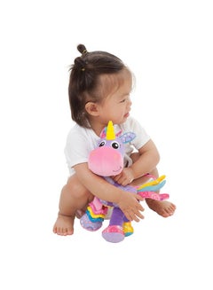 playgro Activity Friend Stella Unicorn - Sensory Development Toy for Baby Girls, Ideal Gift for 0+ Months - On-The-Go Fun with Car Seat & Pram Attachment, Multicolored  - Image 2