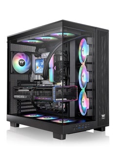 ثيرمال تيك View 380 XL TG ARGB Mid Tower Chassis (Black) - Dual Chamber Design, Tempered Glass Panels, 4x 120mm ARGB Fans, 360mm Radiator Support, GPU Anti-Sag Brace, 3x 2.5" SSD + 1x 3.5" HDD, USB 3.2 Type-C, Enhanced Cooling & Cable Management | CA-11E-00M1WN-00  - Image 1