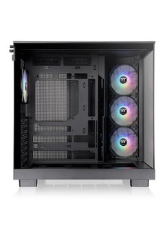 ثيرمال تيك View 380 XL TG ARGB Mid Tower Chassis (Black) - Dual Chamber Design, Tempered Glass Panels, 4x 120mm ARGB Fans, 360mm Radiator Support, GPU Anti-Sag Brace, 3x 2.5" SSD + 1x 3.5" HDD, USB 3.2 Type-C, Enhanced Cooling & Cable Management | CA-11E-00M1WN-00  - Image 3