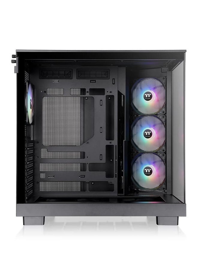 Thermaltake View 380 XL TG ARGB Mid Tower Chassis (Black) - Dual Chamber Design, Tempered Glass Panels, 4x 120mm ARGB Fans, 360mm Radiator Support, GPU Anti-Sag Brace, 3x 2.5" SSD + 1x 3.5" HDD, USB 3.2 Type-C, Enhanced Cooling & Cable Management | CA-11E-00M1WN-00  - Image 3