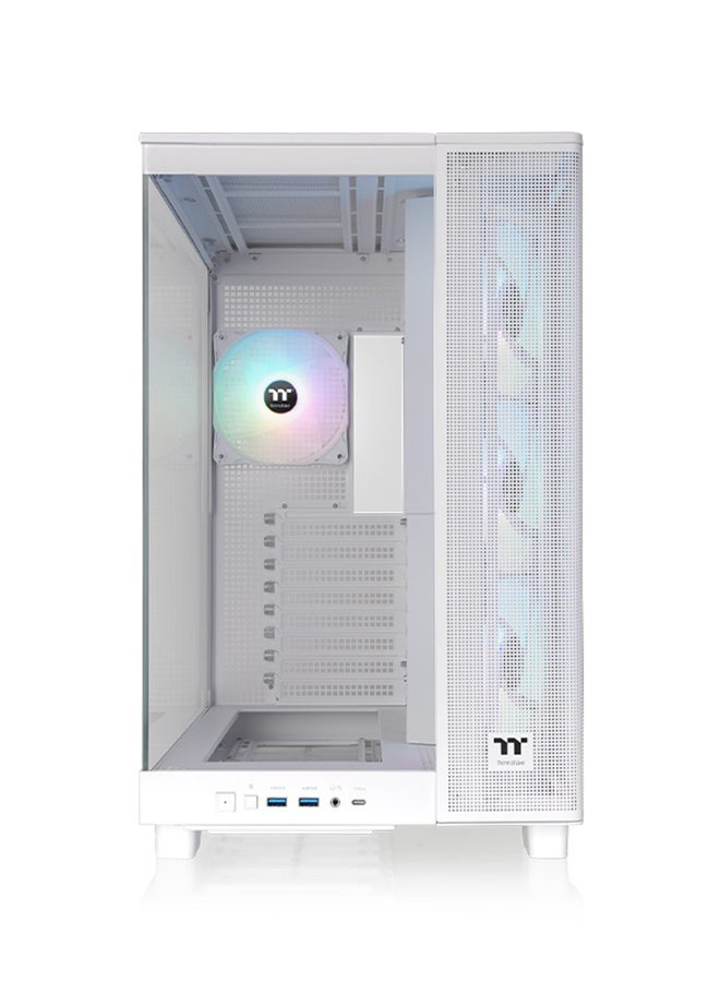 ثيرمال تيك - View 380 XL TG ARGB Mid Tower Chassis (Snow White) - Dual Chamber Design, Tempered Glass Panels, 4x 120mm ARGB Fans, 360mm Radiator Support, GPU Anti-Sag Brace, 3x 2.5" SSD + 1x 3.5" HDD, USB 3.2 Type-C, Premium Cooling & Cable Management | CA-11E-00M6WN-00 - Image 1