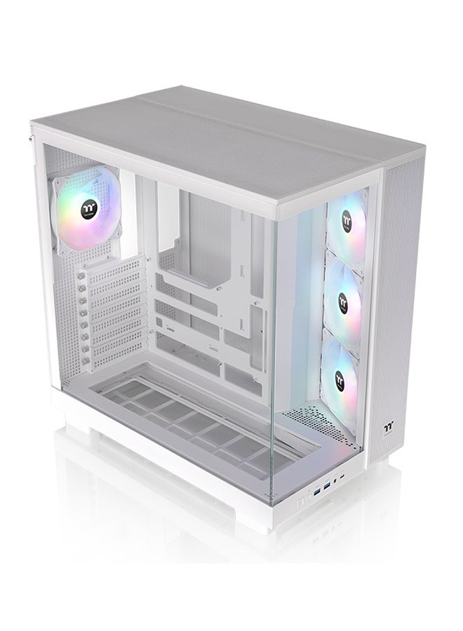 ثيرمال تيك - View 380 XL TG ARGB Mid Tower Chassis (Snow White) - Dual Chamber Design, Tempered Glass Panels, 4x 120mm ARGB Fans, 360mm Radiator Support, GPU Anti-Sag Brace, 3x 2.5" SSD + 1x 3.5" HDD, USB 3.2 Type-C, Premium Cooling & Cable Management | CA-11E-00M6WN-00 - Image 1