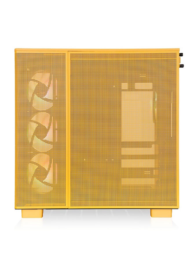 Thermaltake View 380 XL TG ARGB Mid Tower Chassis (Bumblebee Yellow) - Dual Chamber Design, Tempered Glass Panels, 4x 120mm ARGB Fans, 360mm Radiator Support, GPU Anti-Sag Brace, 3x 2.5" SSD + 1x 3.5" HDD, USB 3.2 Type-C, High Performance Cooling & Cable Management | CA-11E-00M4WN-00  - Image 4