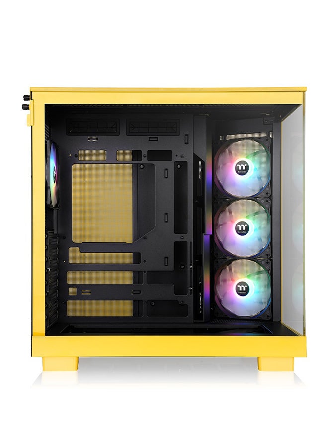 Thermaltake View 380 XL TG ARGB Mid Tower Chassis (Bumblebee Yellow) - Dual Chamber Design, Tempered Glass Panels, 4x 120mm ARGB Fans, 360mm Radiator Support, GPU Anti-Sag Brace, 3x 2.5" SSD + 1x 3.5" HDD, USB 3.2 Type-C, High Performance Cooling & Cable Management | CA-11E-00M4WN-00  - Image 3