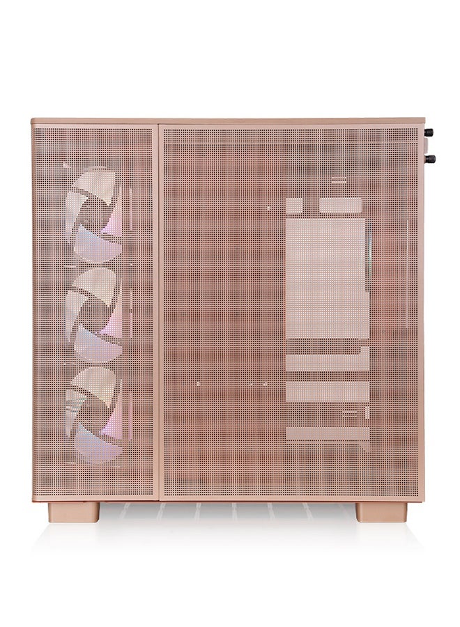 Thermaltake View 380 XL TG ARGB Mid Tower Chassis (Gravel Sand) - Dual Chamber Design, Tempered Glass Panels, 4x 120mm ARGB Fans, 360mm Radiator Support, GPU Anti-Sag Brace, 3x 2.5" SSD + 1x 3.5" HDD, USB 3.2 Type-C, Superior Cooling & Cable Management | CA-11E-00MGWN-00  - Image 4