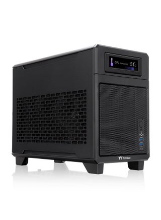 TR100 Mini Tower Chassis (Black) - Modular Design, Compatible with Mini ITX Motherboards, Supports GPUs up to 360mm, Optional 3.9" LCD Screen, Top/Side Dust Filters, Supports SFX/SFX-L PSUs, Multiple Cooling Options, Compact and Travel-Friendly Design | CA-11A-00S1NN-00 - pnsku/N70173521V/45/_/1746520595/0cb0e6e4-6647-487c-b068-8be14b7e982c