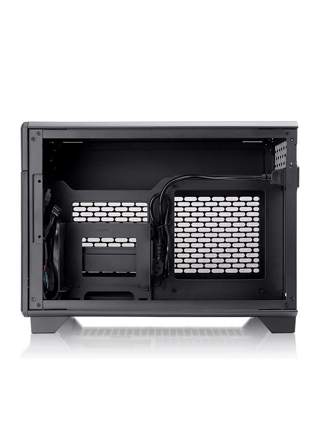 TR100 Mini Tower Chassis (Black) - Modular Design, Compatible with Mini ITX Motherboards, Supports GPUs up to 360mm, Optional 3.9" LCD Screen, Top/Side Dust Filters, Supports SFX/SFX-L PSUs, Multiple Cooling Options, Compact and Travel-Friendly Design | CA-11A-00S1NN-00