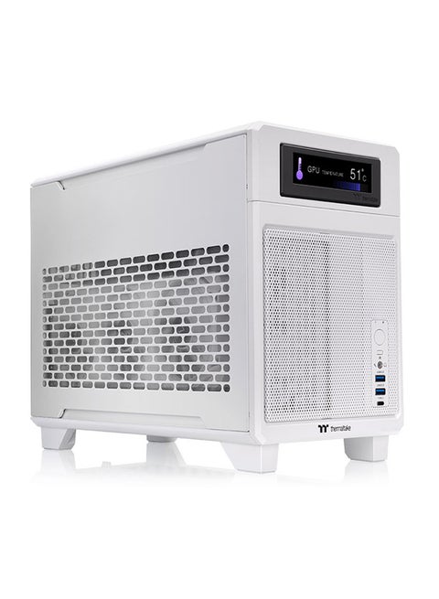 TR100 Mini Tower Chassis (Snow White) - Modular Design, Compatible with Mini ITX Motherboards, Supports GPUs up to 360mm, Optional 3.9" LCD Screen, Top/Side Dust Filters, Supports SFX/SFX-L PSUs, Multiple Cooling Options, Compact and Travel-Friendly Design | CA-11A-00S6NN-00