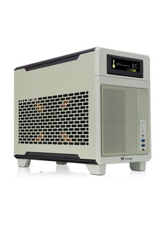 ثيرمال تيك TR100 Matcha Green Mini Tower Chassis, Mini-ITX, SPCC Steel, 2 x USB 3.0, 1 x USB 3.2 Gen 2 Type-C, 3 Expansion Slots, Top Fan & Radiator Support (240mm/280mm), 360mm GPU Compatibility, SFX Power Supply, Modular Design with Magnetic Panels, Optional LCD Screen Kit, Dust Filters, Travel-Ready | CA-11A-00SENN-00  - Image 1