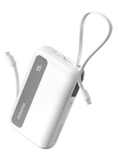 ROMOSS 20000 mAh PPR20 Large Capacity Magentic Power Bank, Portable Charger, Fast Charging Battery Pack Large Capacity, PD22.5W Wired Fast Charging, Screen Display, 4 Outputs, Suitable For iPhone 12-16, Etc White  - Image 1