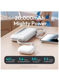 ROMOSS 20000 mAh PPR20 Large Capacity Magentic Power Bank, Portable Charger, Fast Charging Battery Pack Large Capacity, PD22.5W Wired Fast Charging, Screen Display, 4 Outputs, Suitable For iPhone 12-16, Etc White  - Image 2
