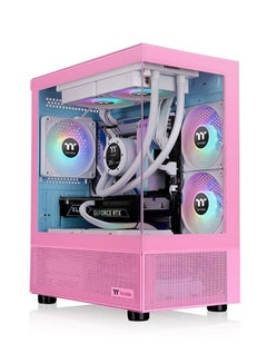 ثيرمال تيك View 170 TG ARGB Bubble Pink Micro Chassis, M-ATX, 2 x 120mm ARGB Lite Fans, 3mm Tempered Glass, 1 x 120mm Rear Fan, ARGB Lighting (Aura Sync, RGB Fusion, Mystic Light Sync, Polychrome), USB 3.0 I/O Ports, 1 x 3.5" HDD & 2 x 2.5" SSD Bays, Compatible with 240mm Top Radiator, 180mm PSU, ATX Power Supply | CA-1Z4-00MAWN-01  - Image 1