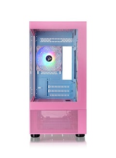 ثيرمال تيك View 170 TG ARGB Bubble Pink Micro Chassis, M-ATX, 2 x 120mm ARGB Lite Fans, 3mm Tempered Glass, 1 x 120mm Rear Fan, ARGB Lighting (Aura Sync, RGB Fusion, Mystic Light Sync, Polychrome), USB 3.0 I/O Ports, 1 x 3.5" HDD & 2 x 2.5" SSD Bays, Compatible with 240mm Top Radiator, 180mm PSU, ATX Power Supply | CA-1Z4-00MAWN-01  - Image 2