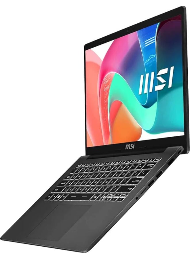 MSI Modern 14 F13MG Laptop With 14-Inch  Display, Core i7-1355U Processor/16GB RAM/512GB SSD/Intel Iris Graphics/Windows 11 Home English/Arabic Platinum Gray  - Image 4