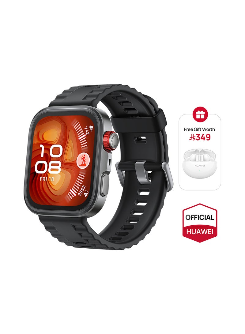 هواوي - WATCH FIT 4 Pro Smartwatch, 1.82-Inch Display, Sapphire Glass And Titanium, Pro-Level Outdoor Sports, ECG Analysis, up to 10-Day Battery Life, iOS And Android + Free FreeBuds 5i - Black - Image 1