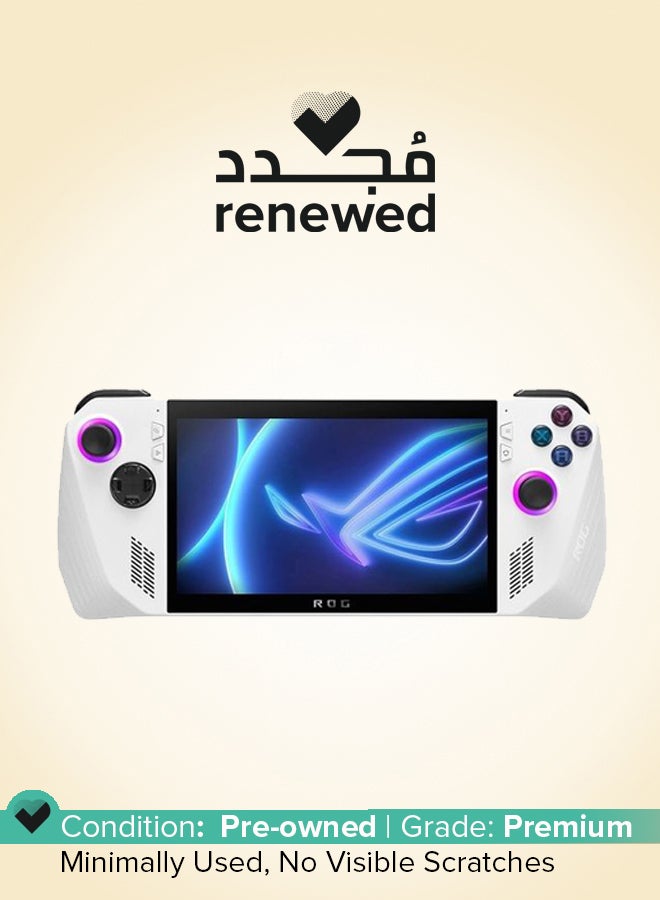 ASUS Renewed - Rog Ally RC71L White Gaming Laptop Handheld 7-inch With Touch Screen Fingerprint 120Hz 7Ms, AMD Ryzen Z1 Extreme Processor/Quad Core/16GB RAM/512GB SSD/Windows 11 Home/Radeon Graphics English white  - Image 1