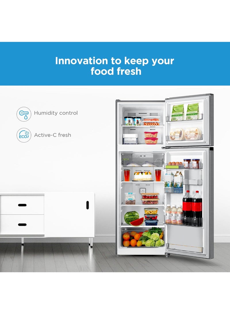 Midea - Midea 489L Gross And 338L Net Double Door Refrigerator Multi-Air Flow Technology, Equipped With Smart Sensor, Electronic Control, Inverter Quattro, Active-C Fresh, Smart Cooling, Silver MDRT489MTE46AE MDRT489MTE46AE silver - Image 1