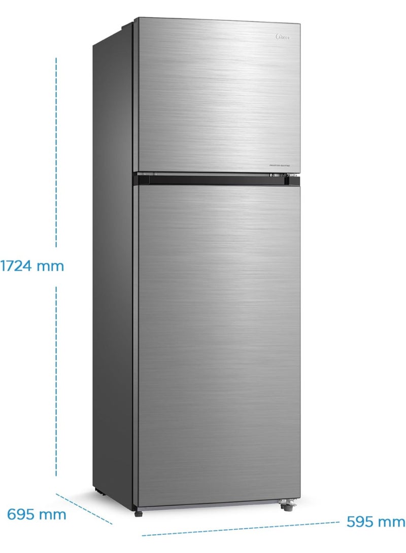 Midea - Midea 489L Gross And 338L Net Double Door Refrigerator Multi-Air Flow Technology, Equipped With Smart Sensor, Electronic Control, Inverter Quattro, Active-C Fresh, Smart Cooling, Silver MDRT489MTE46AE MDRT489MTE46AE silver - Image 1