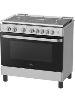 Midea Midea 90x60cm Freestanding Cooker, Full Gas Cooking Range with 5 Burners, Automatic Ignition & Full Safety, Cast Iron Pan Support, Stainless Steel Finish, Separate Knob for Oven & Grill MFO-MG36LE-SS MFO-MG36LE-SS silver  - Image 2